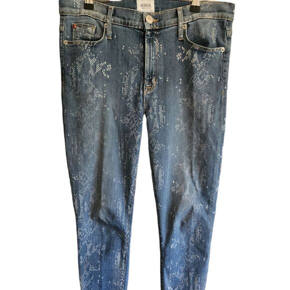 Hudson Nico Super Skinny Jeans with White Design - Picture 3 of 12